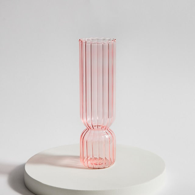 vintage retro aesthetic striped tower glass vase roomtery