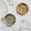 vintage cottagecore aesthetic decorative gold silver jewelry tray roomtery