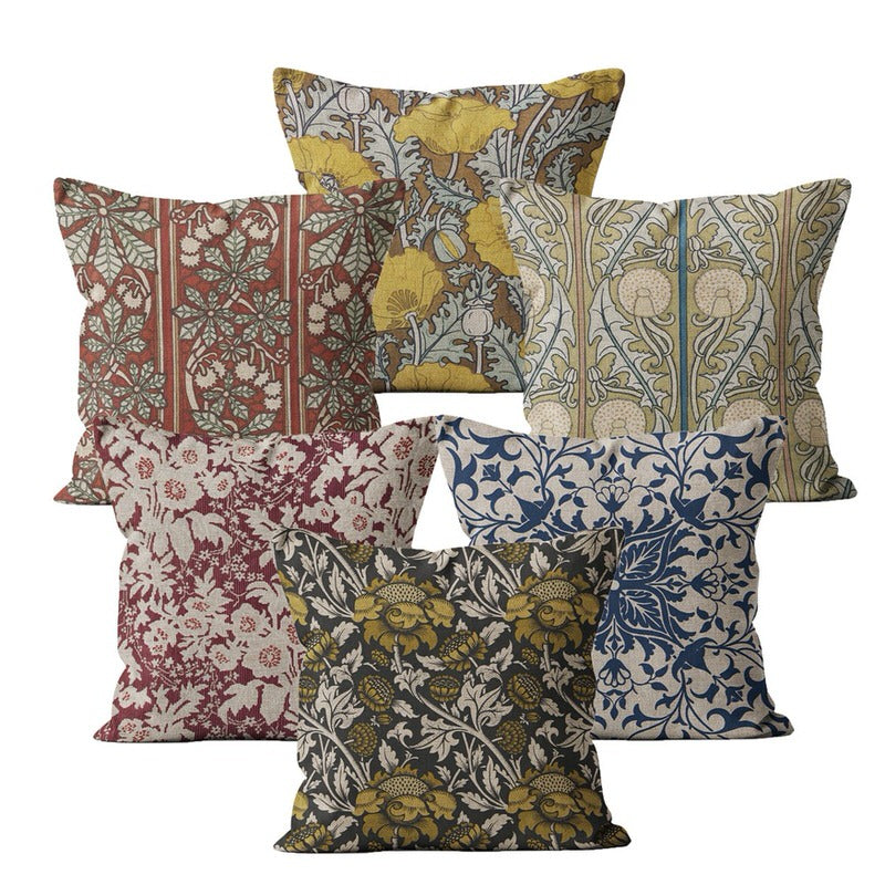 Retro Floral Print Cushion Covers - Shop Online on roomtery