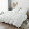 white plush tassels soft aesthetic bedroom bedding set roomtery