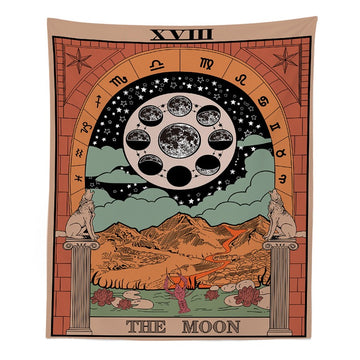 witch room aesthetic decor the moon colored tarot tapestry wall decor roomtery