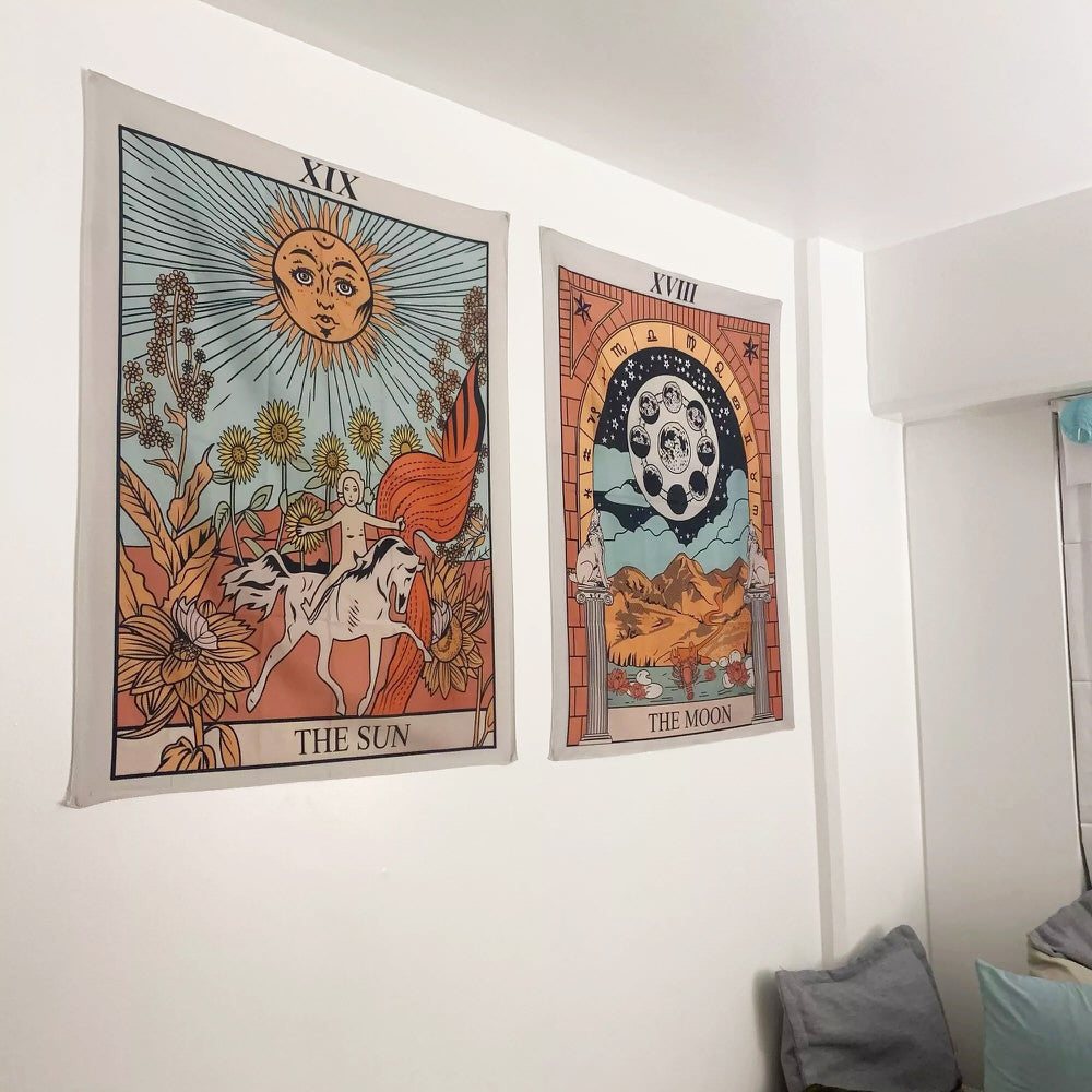 witch room aesthetic decor the sun tarot tapestry roomtery