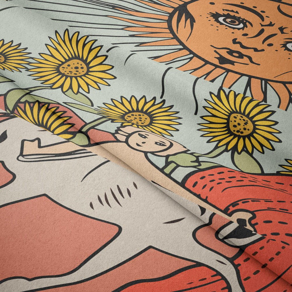 witch room aesthetic decor the sun tarot tapestry roomtery