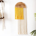 wooden macrame semicircle aesthetic wall hanging decor