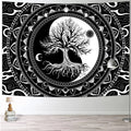 yin yang black white tree if life aesthetic wall hanging decor tapestry roomtery