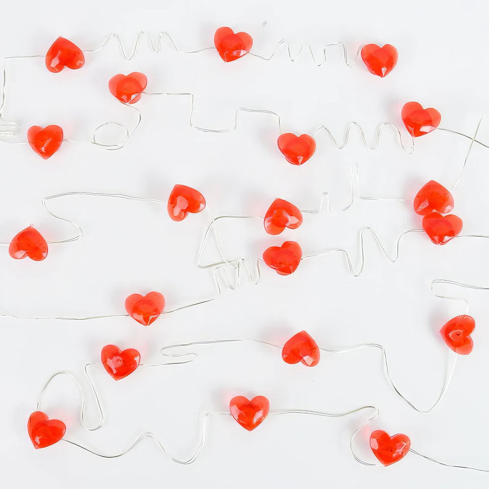 little red hearts fairy string lights aesthetic room decor roomtery