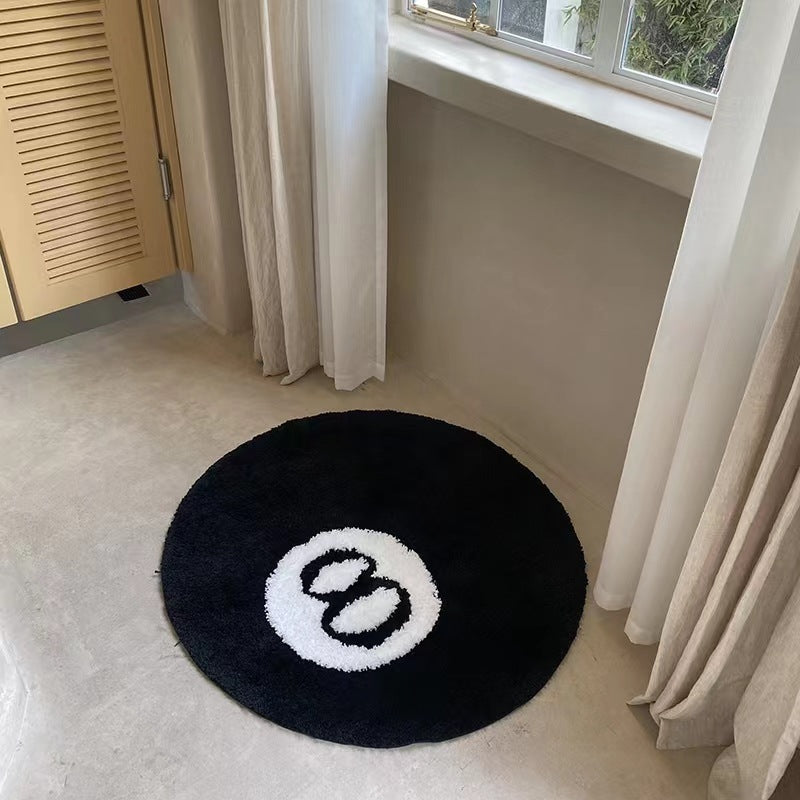 the 8 ball black round aesthetic grunge accent rug roomtery