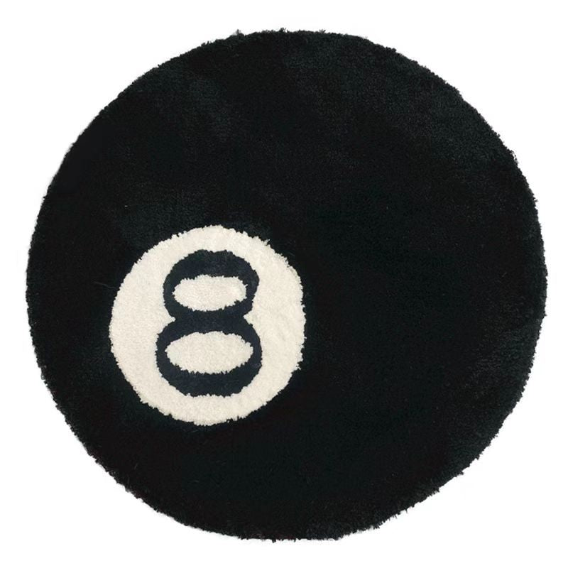 the 8 ball black round aesthetic grunge accent rug roomtery