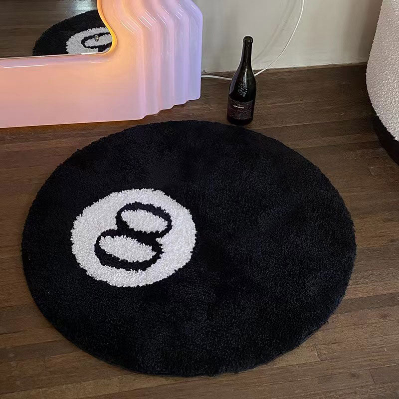 the 8 ball black round aesthetic grunge accent rug roomtery