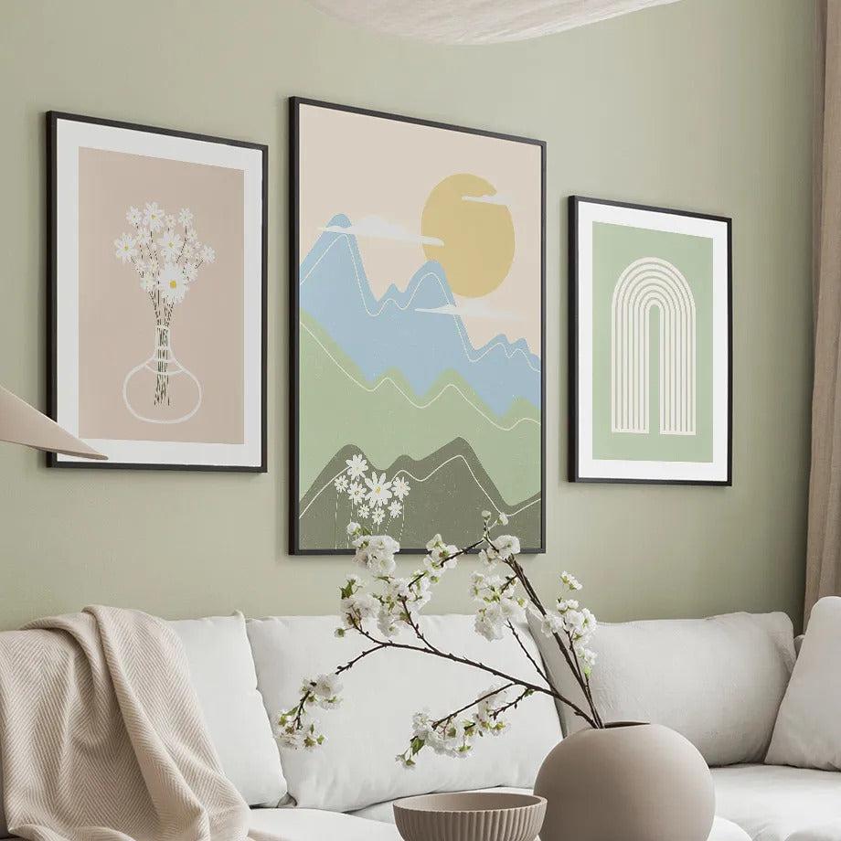 cute pastel drawings gallery wall art aesthetic canvas posters roomtery
