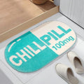 chill pill shaped print pink accent rug roomtery