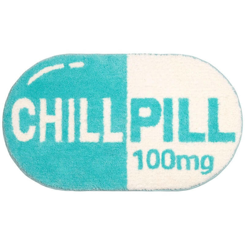 chill pill shaped print pink accent rug roomtery