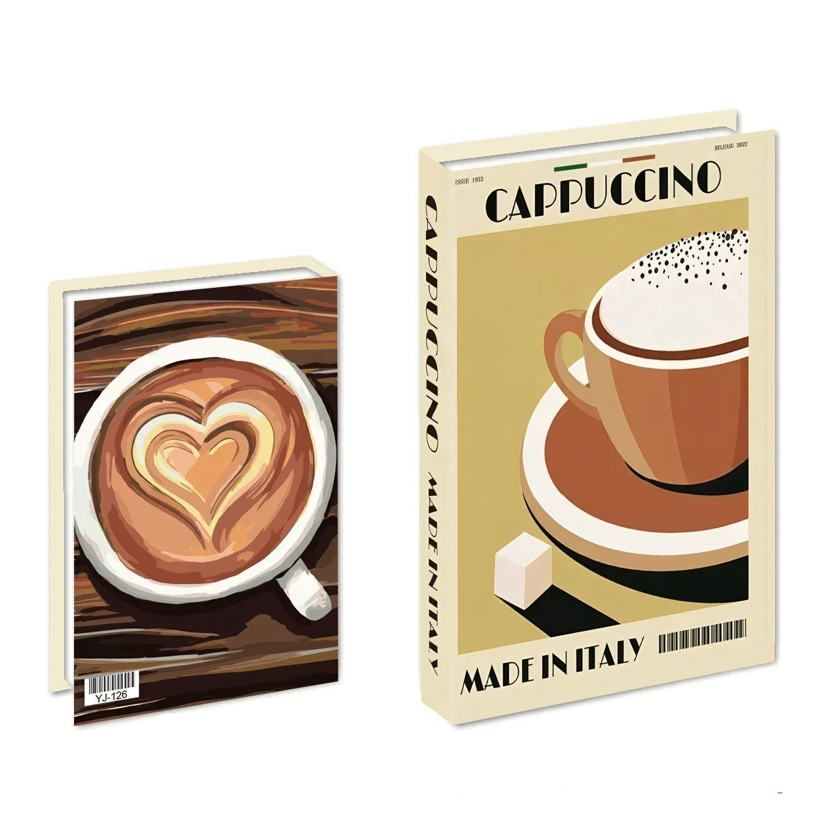 coffe time print cute fake book box storage 