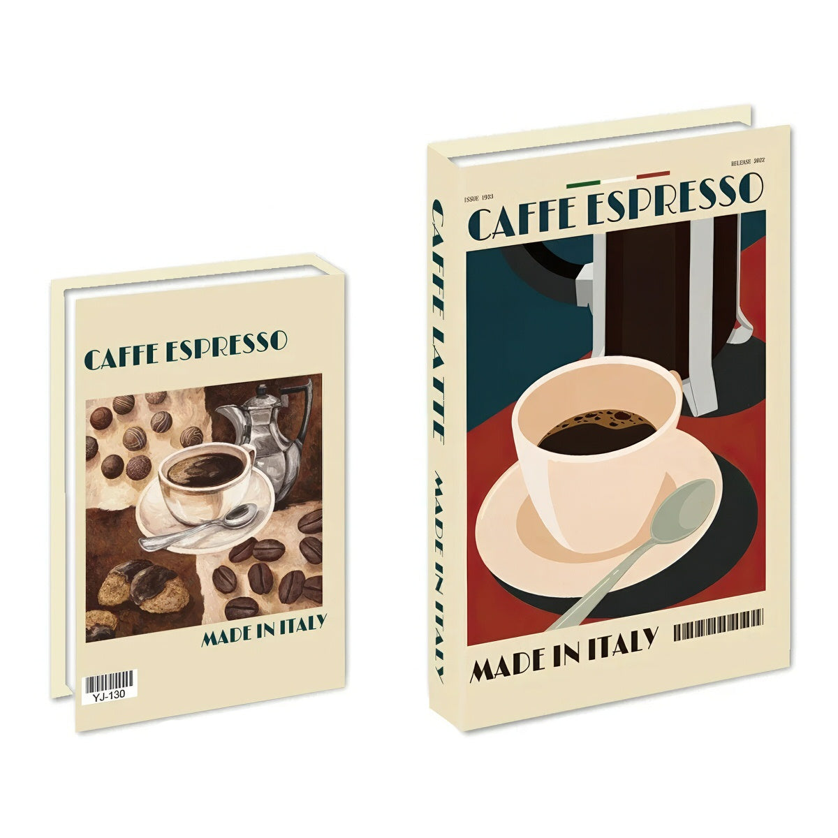 coffe time print cute fake book box storage 