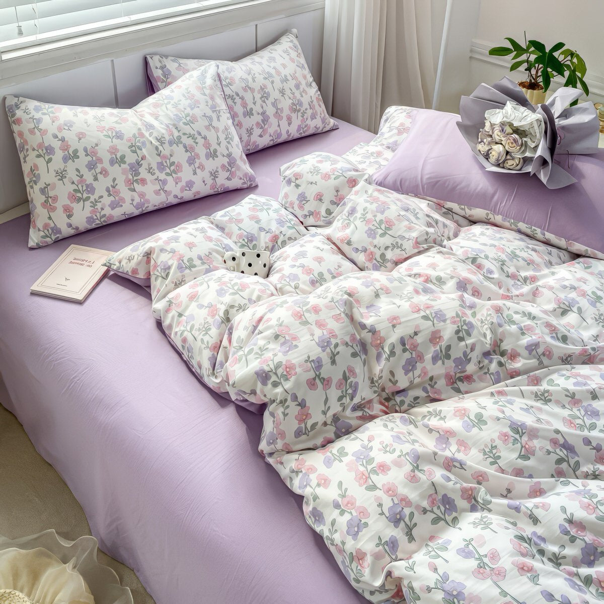 Lavender-Floral-Bedding-Set