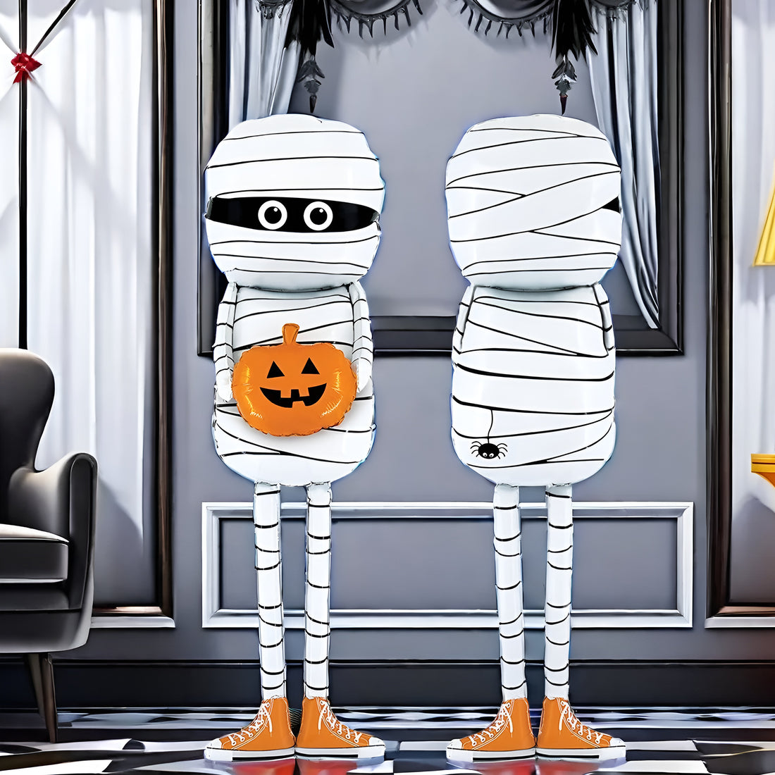 cute mummy with pumpkin foil baloom 