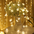 aesthetic led lights snow flake string fairy christmas lights roomtery