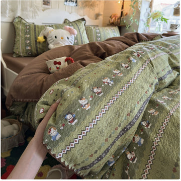 Sage-Forest-Kitty-Aesthetic-Bedding-Set