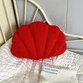 terry seashell shaped plush throw cushion 