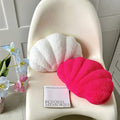 terry seashell shaped plush throw cushion 