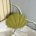 terry seashell shaped plush throw cushion 