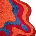 bright 70s retro aesthetic irregular blob accent throw rug