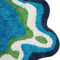 bright 70s retro aesthetic irregular blob accent throw rug