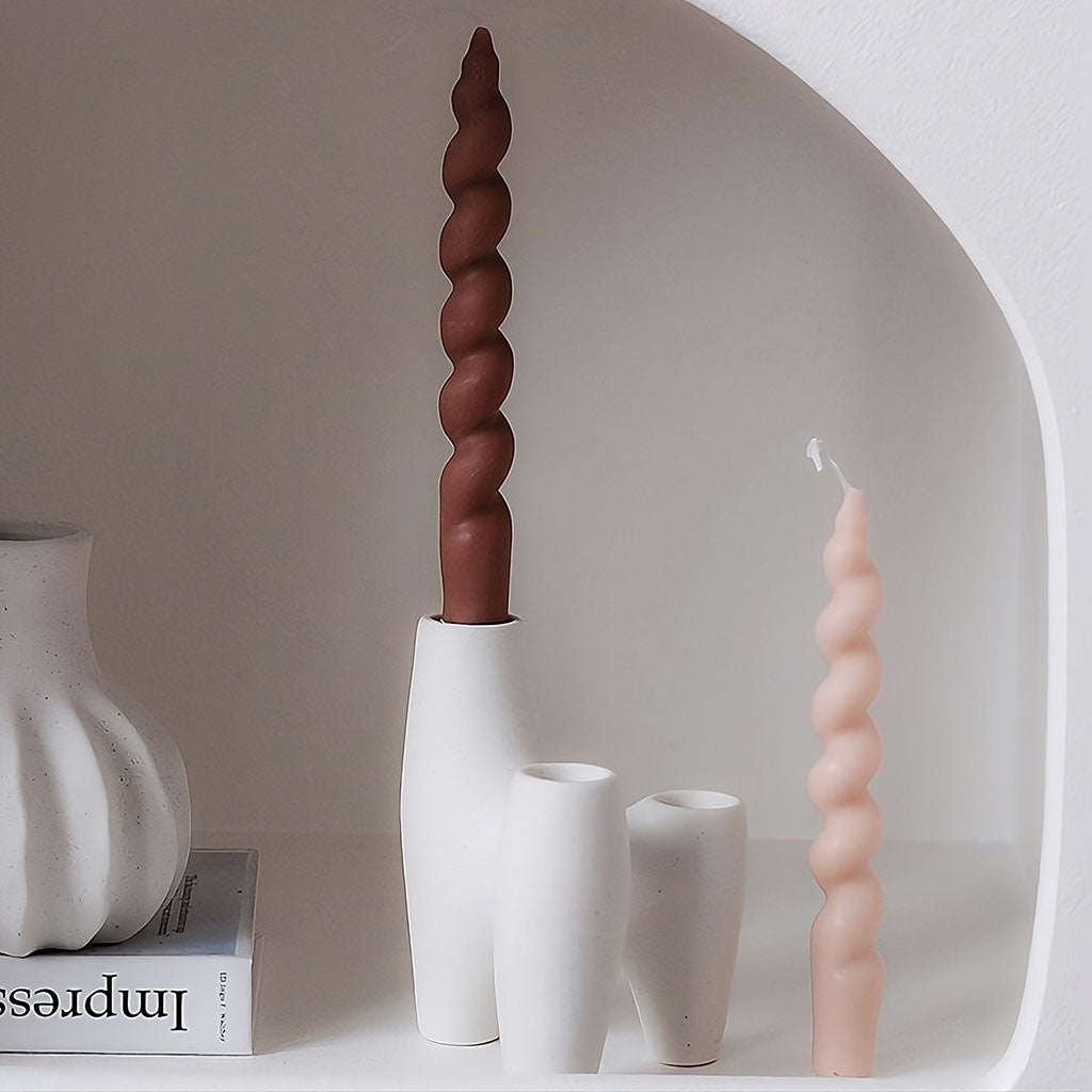 abstract triple ceramic candle holder