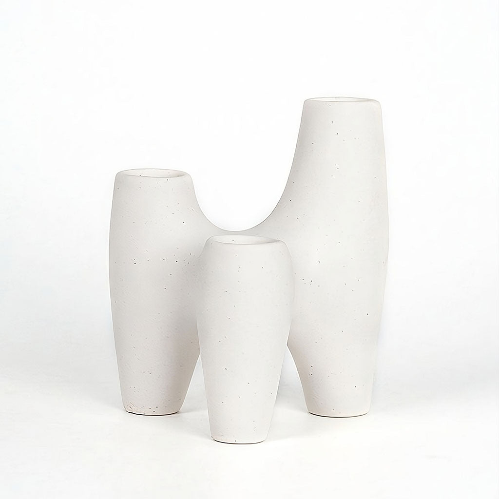 abstract triple ceramic candle holder