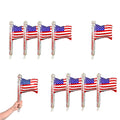 Patriotic American Flag Foil Balloons Set - Handheld Flag Balloons 10 pcs