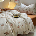 vintage pale orange roses autumn fall theme bedding duvet cover set