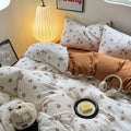 vintage pale orange roses autumn fall theme bedding duvet cover set