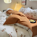 vintage pale orange roses autumn fall theme bedding duvet cover set