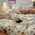 autumn orange pumpkins pattern print aesthetic bedding duvet cover set roomtery