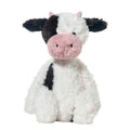 cute furry black and white baby cow plush toy