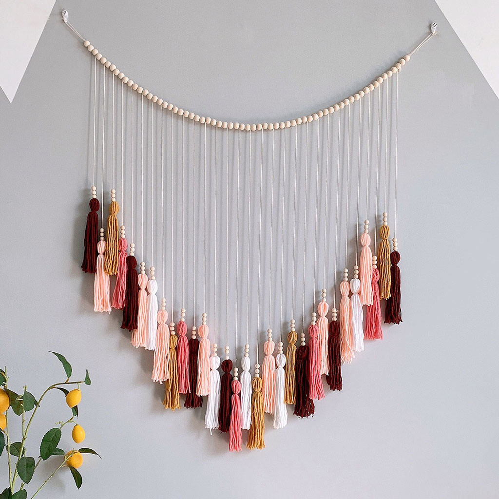 beads tassels tapestry wall decor