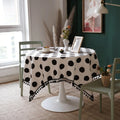 black and white polka dot print aesthetic tablecloth desk decor roomtery