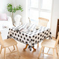 black and white polka dot print aesthetic tablecloth desk decor roomtery