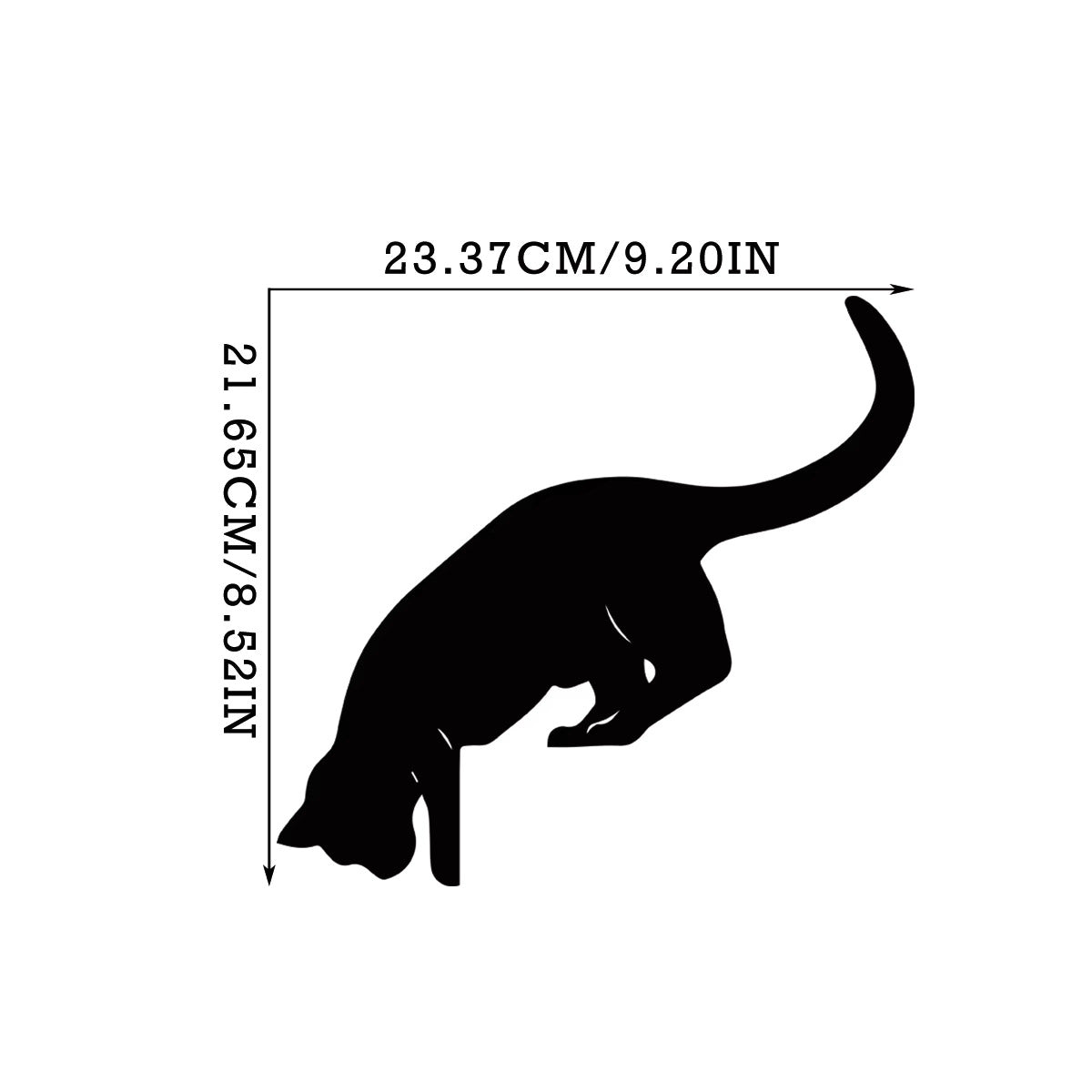 black cat silhouette pouncing on door frame minimalist decor