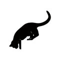 black cat silhouette pouncing on door frame minimalist decor