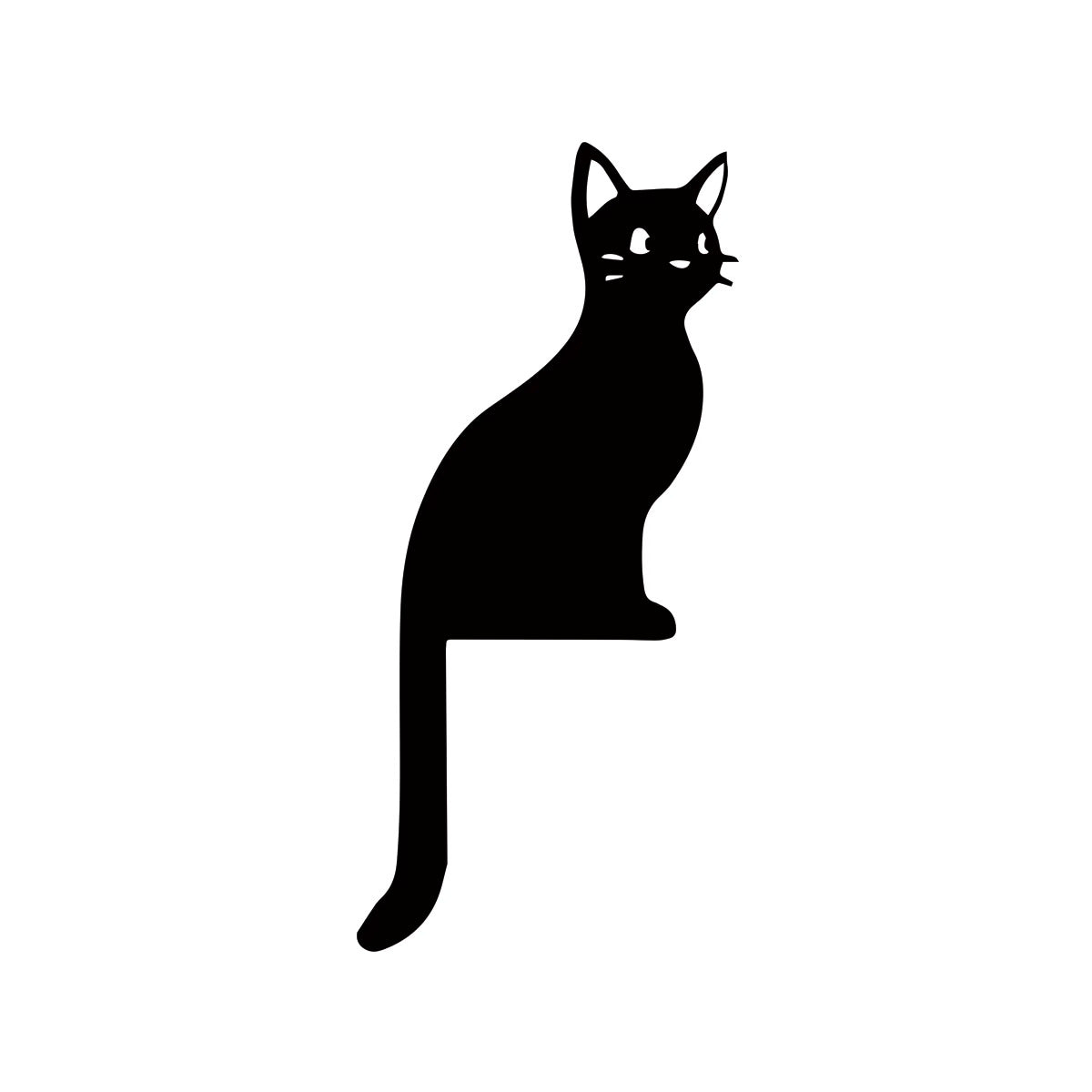 black cat silhouette decor sitting on door frame minimalist wall accent