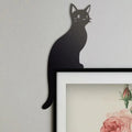 black cat silhouette decor sitting on door frame minimalist wall accent