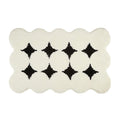 black white circles tufted rug