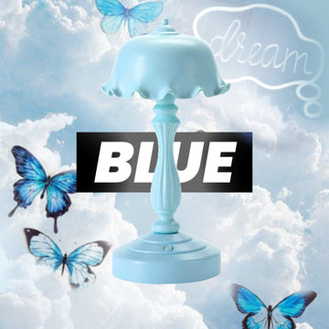 blue color themed aesthetic room decor roomtery