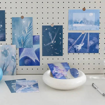 Blue Magic Crystals Wall Collage Cards