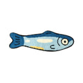 Blue fish-shaped tufted accent rug