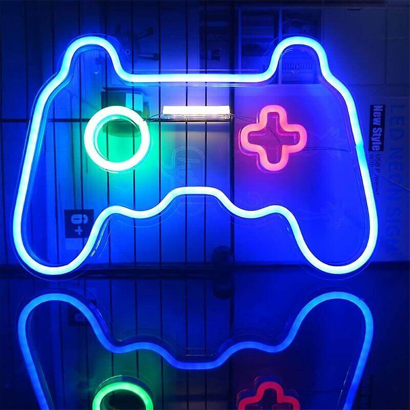 blue game controller wall decor neon sign roomtery