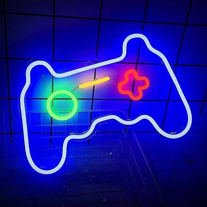 blue game controller wall decor neon sign roomtery