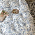 pale blue flowers pattern print aesthetic bedding duvet cover set roomtery