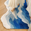 blue and white waves sea foam accent tufted rug roomtery